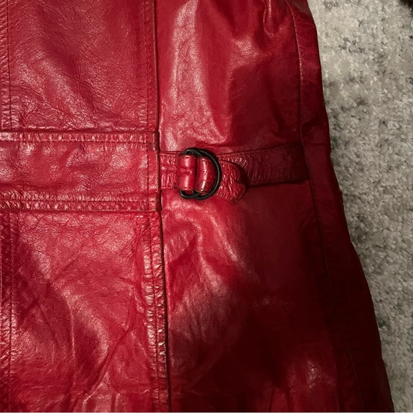 Red leather jacket size S - Picture 7 of 11
